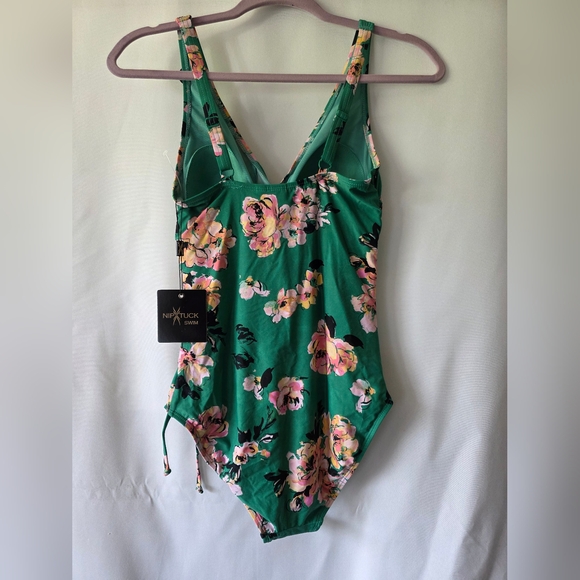 Nip Tuck Swim Green Floral Swimsuit - Picture 2 of 4